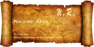Maczner Rita névjegykártya