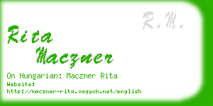 rita maczner business card